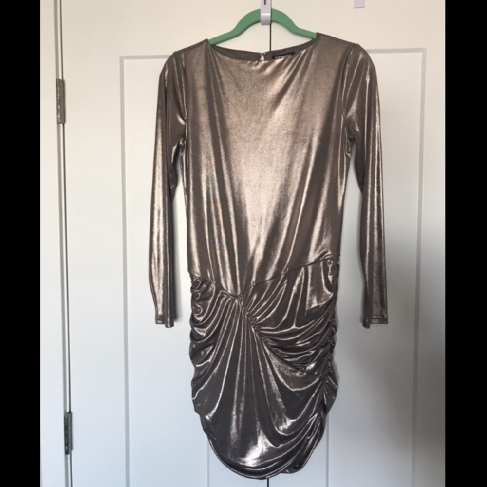 Metallic Gold Mini Dress